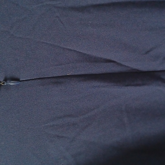 Vintage Jacqueline Ferrar Sheath Dress. Navy with Cream trim, lined - Picture 6 of 8